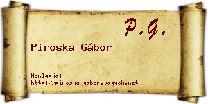 Piroska Gábor névjegykártya